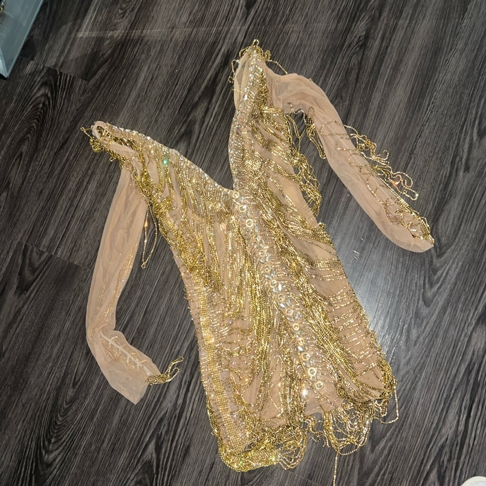 Jessica bara gold dress size small
